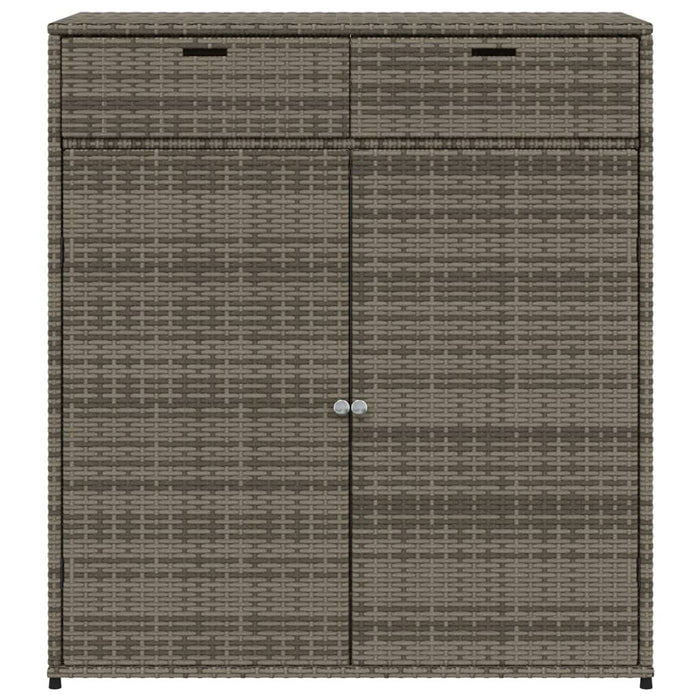 Garden Storage Cabinet Grey 105X55X113 Cm Poly Rattan Tlpplp