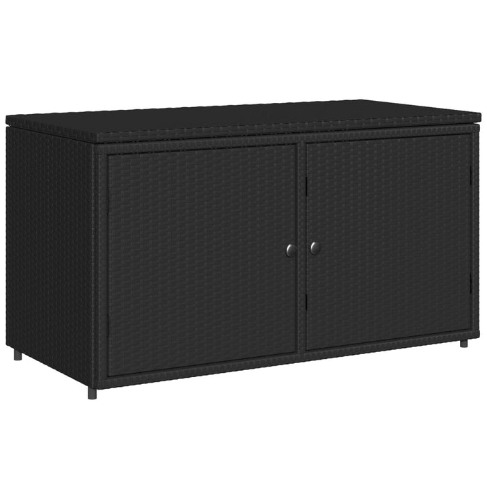 Garden Storage Cabinet Black 110X55X60.5 Cm Poly Rattan Tlppli