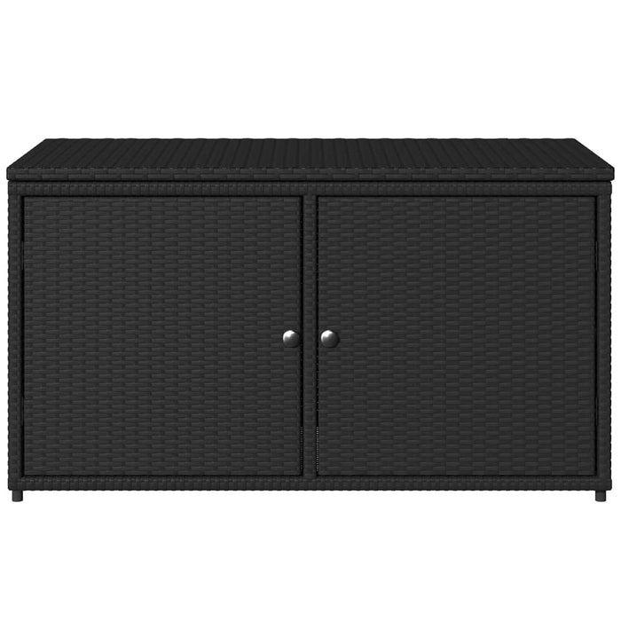 Garden Storage Cabinet Black 110X55X60.5 Cm Poly Rattan Tlppli