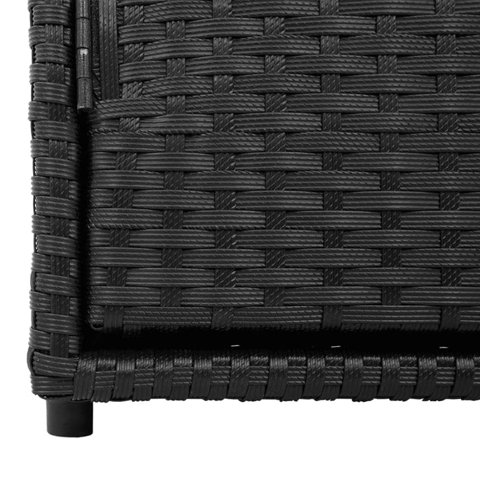 Garden Storage Cabinet Black 110X55X60.5 Cm Poly Rattan Tlppli