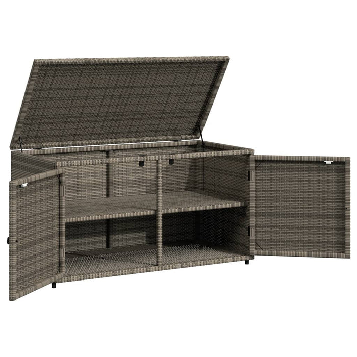 Garden Storage Cabinet Grey 110X55X60.5 Cm Poly Rattan Tlpplk