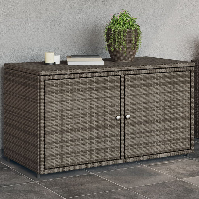 Garden Storage Cabinet Grey 110X55X60.5 Cm Poly Rattan Tlpplk