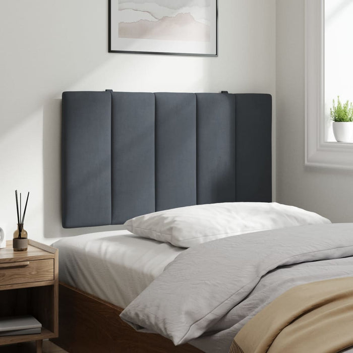 Single Size Headboard Cushion Dark Grey 90 Cm Velvet Tialpb