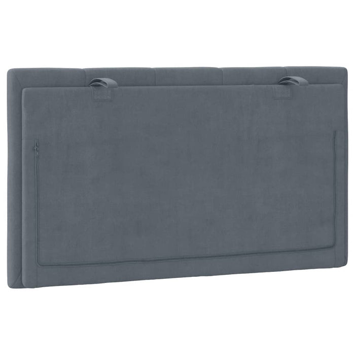 Single Size Headboard Cushion Dark Grey 90 Cm Velvet Tialpb