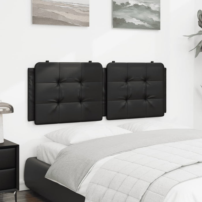 Double Size Headboard Cushion Black 137 Cm Faux Leather Tianpi