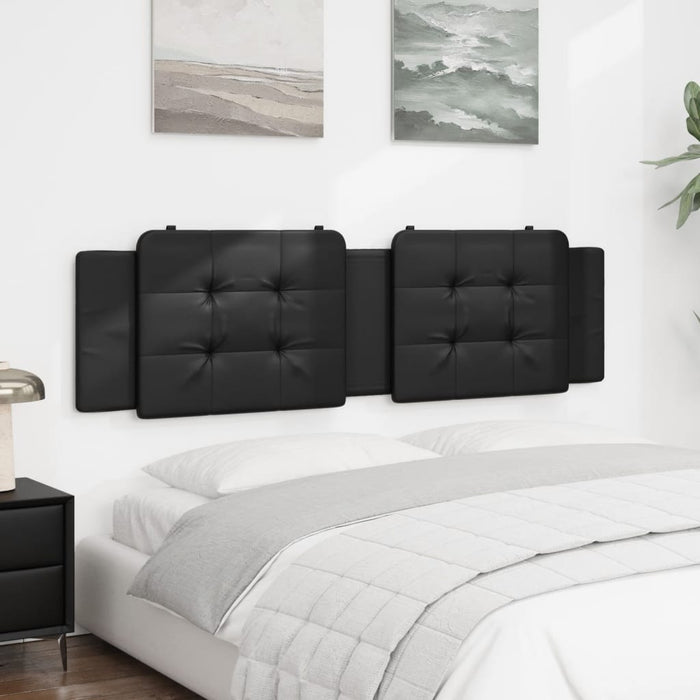 King Size Headboard Cushion Black 180 Cm Faux Leather Tianit