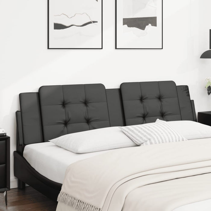 King Size Headboard Cushion Black 180 Cm Faux Leather Tianit