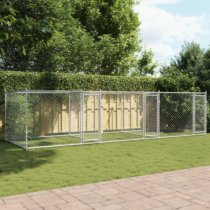 Dog Cage With Doors Grey 6X2X1.5 M Galvanised Steel Txbkpia