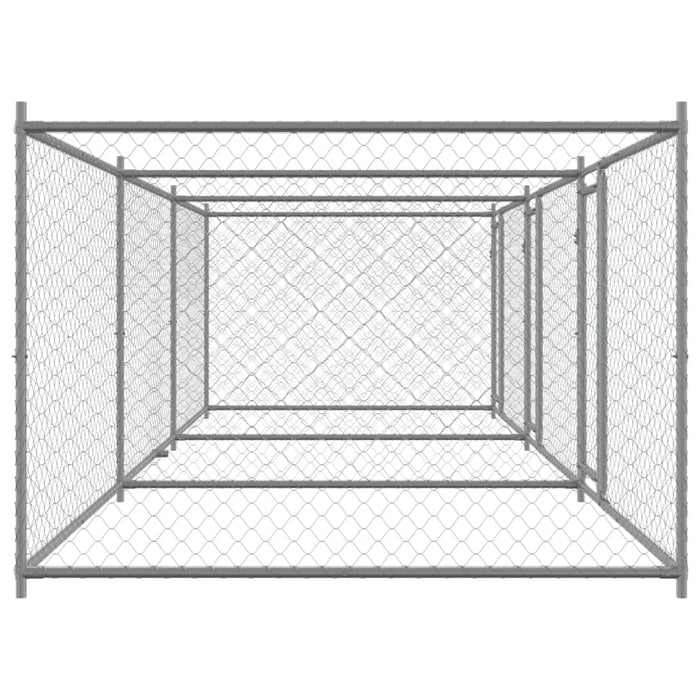 Dog Cage With Doors Grey 6X2X1.5 M Galvanised Steel Txbkpia