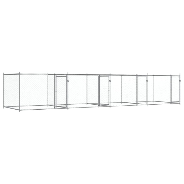 Dog Cage With Doors Grey 8X2X1.5 M Galvanised Steel Txbkpip