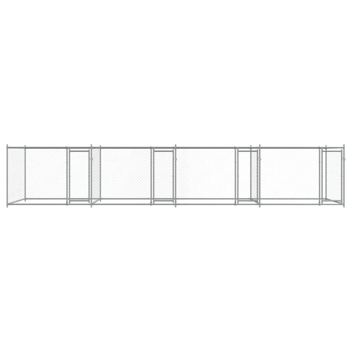 Dog Cage With Doors Grey 8X2X1.5 M Galvanised Steel Txbkpip