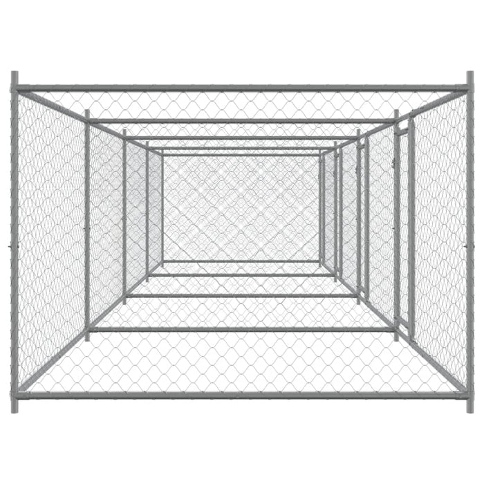 Dog Cage With Doors Grey 8X2X1.5 M Galvanised Steel Txbkpip