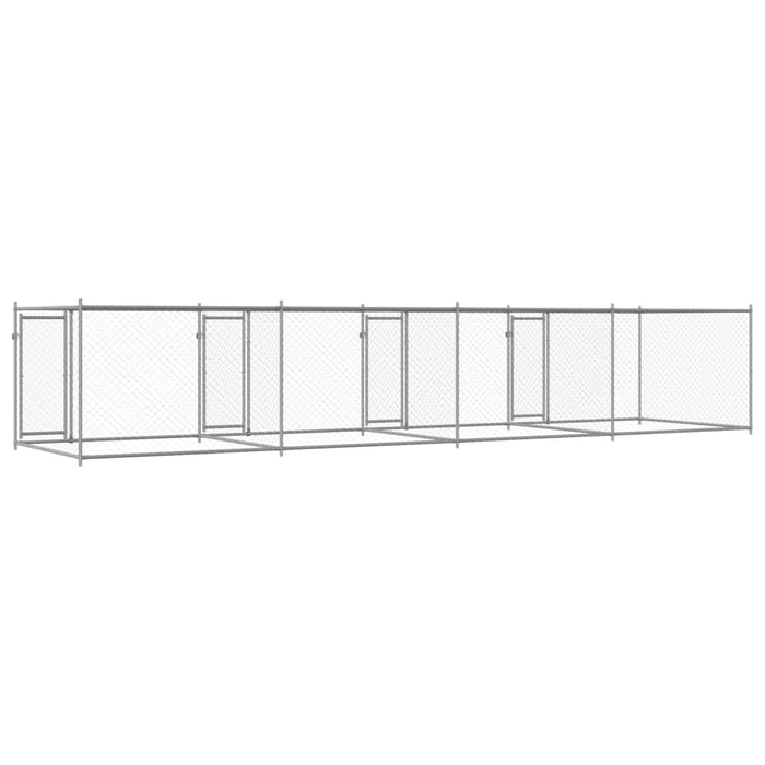 Dog Cage With Doors Grey 8X2X1.5 M Galvanised Steel Txbkpip