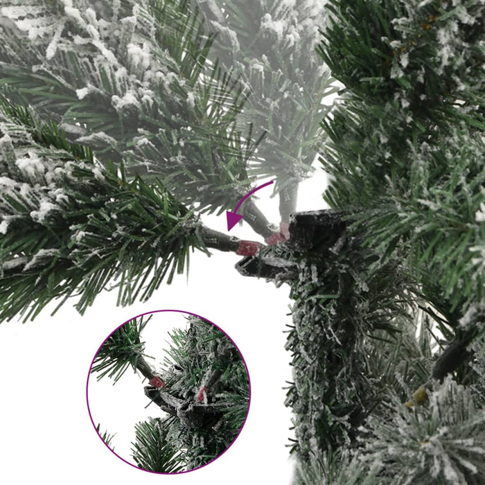 Artificial Hinged Christmas Tree 150 Leds & Flocked Snow 120 Cm Txobaak