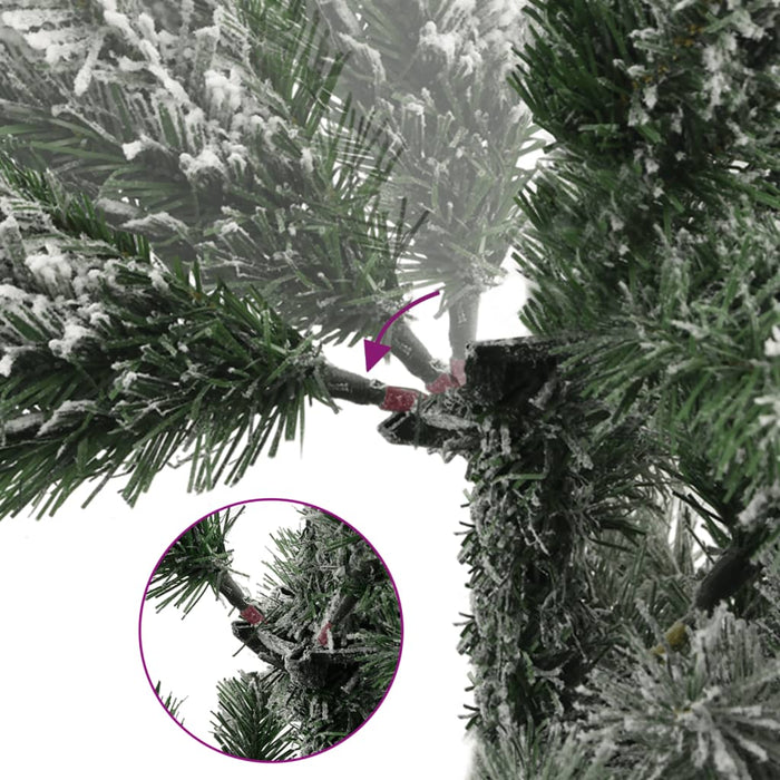Artificial Hinged Christmas Tree 150 Leds & Flocked Snow 150 Cm Txobapb