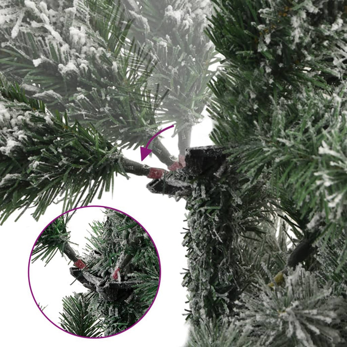 Artificial Hinged Christmas Tree 300 Leds & Flocked Snow 210 Cm Txobaip