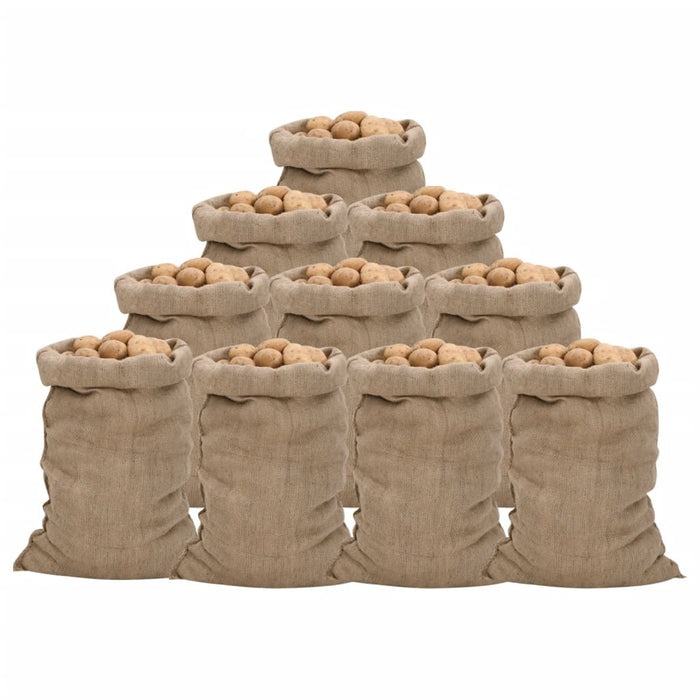Jute Sacks 10 Pcs 60X105 Cm 100% Jute 340 Gsm Oppina