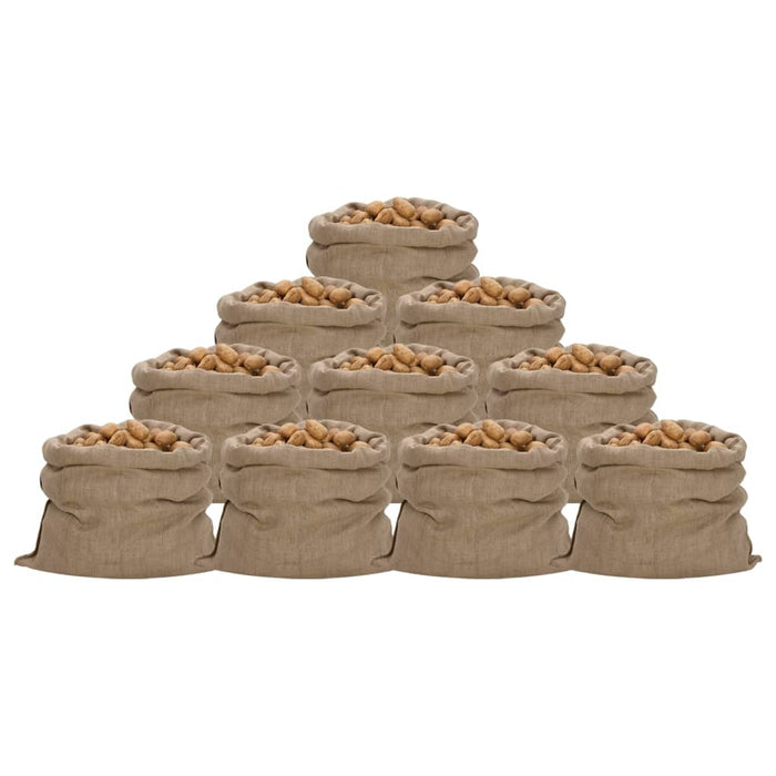 Jute Sacks 10 Pcs 100X110 Cm 100% Jute 340 Gsm Oppinn