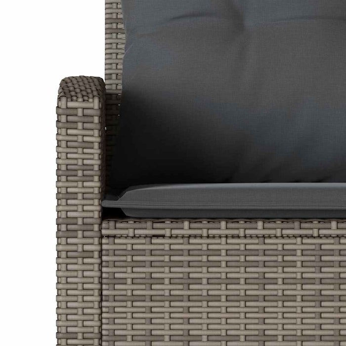 L-Shaped Couch Sofa With Cushions Grey Poly Rattan Tlpaol