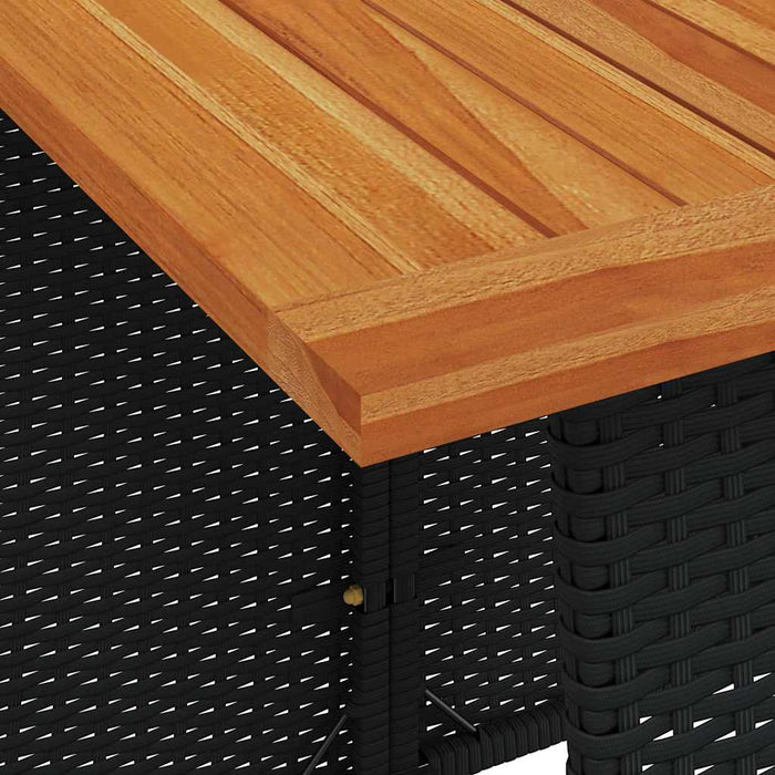 5 Piece Garden Dining Set With Cushions Black Poly Rattan Tlpaxb