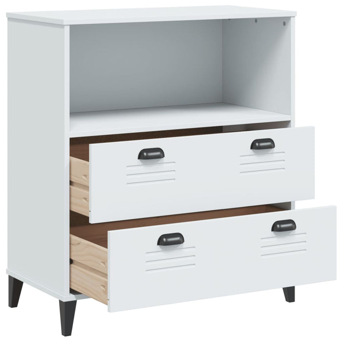 Bookcase Viken White 80X40X90 Cm Solid Wood Pine Tiakaa