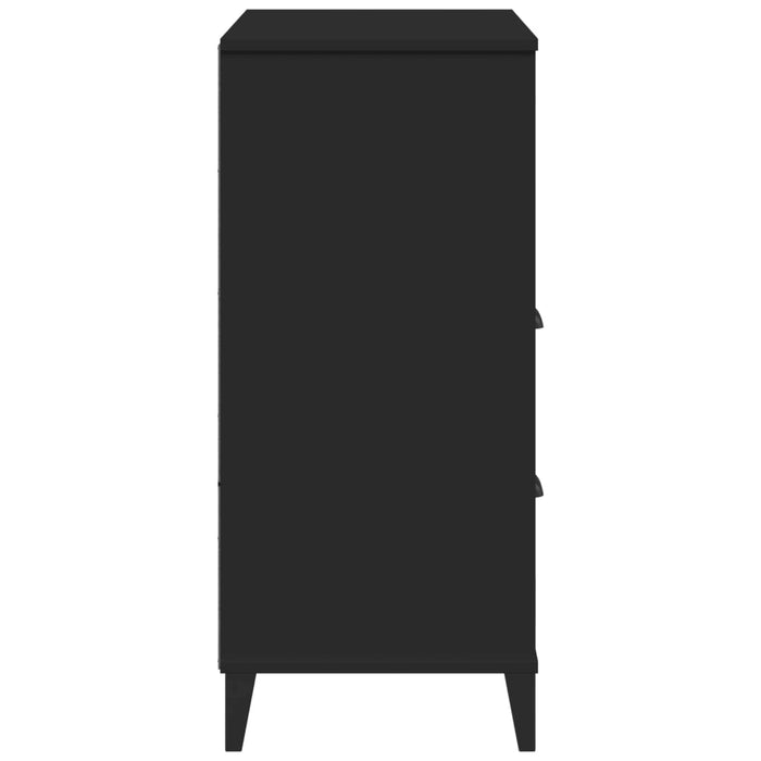 Bookcase Viken Black 80X40X90 Cm Solid Wood Pine Tiakap
