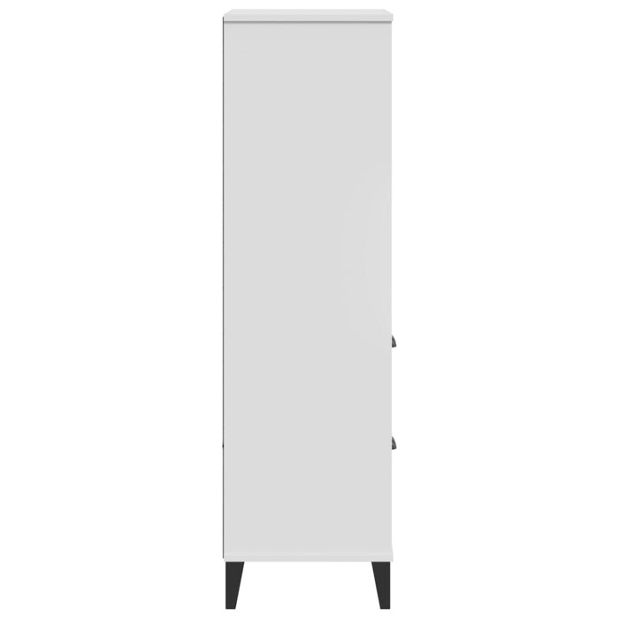 Bookcase Viken White 60X35X123 Cm Solid Wood Pine Tiakai