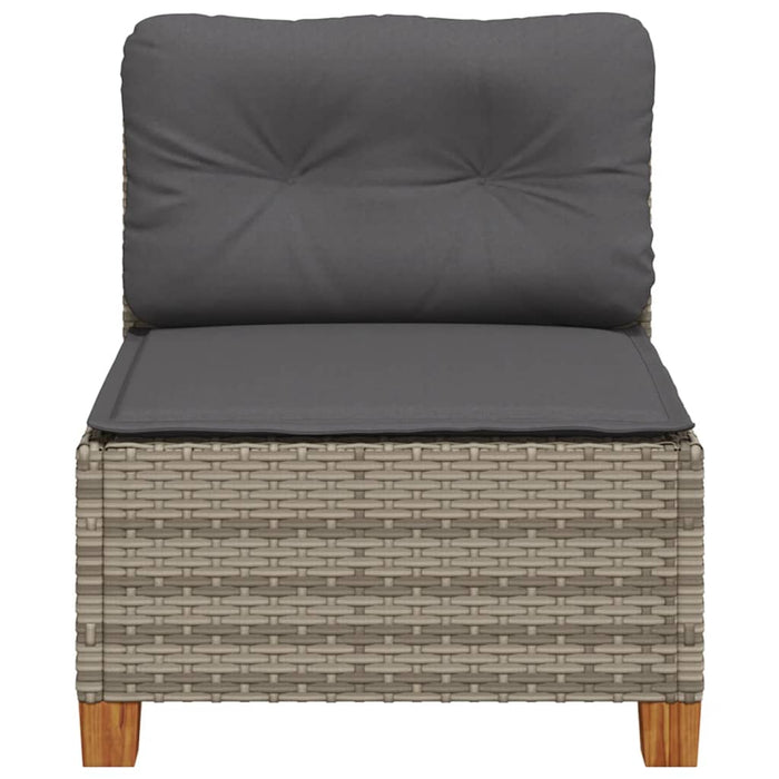 Garden Sofa Armless With Cushions Grey Poly Rattan Tlpkbl