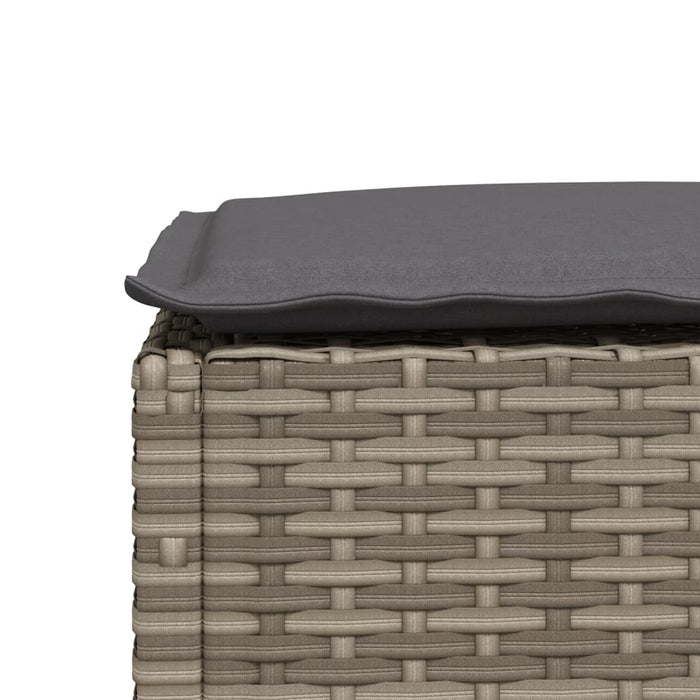 Garden Stool With Cushion Grey 63.5X56X32 Cm Poly Rattan Tlpkox