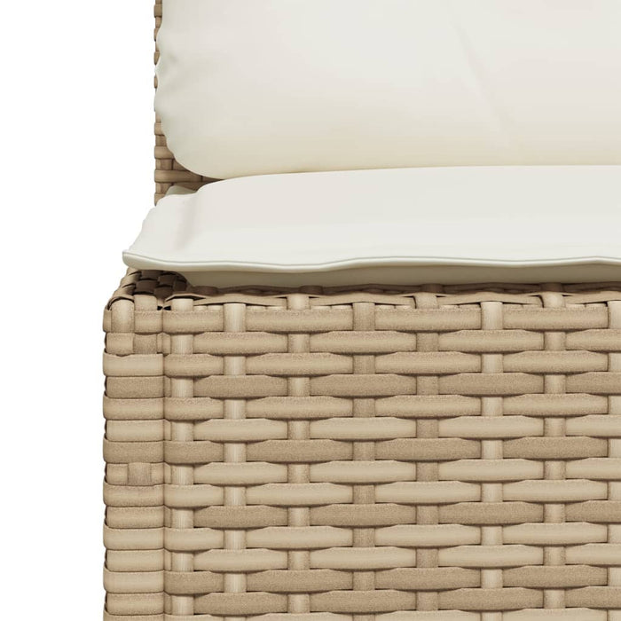 Garden Sofa With Cushions 3-Seater Beige Poly Rattan Tlpkxx