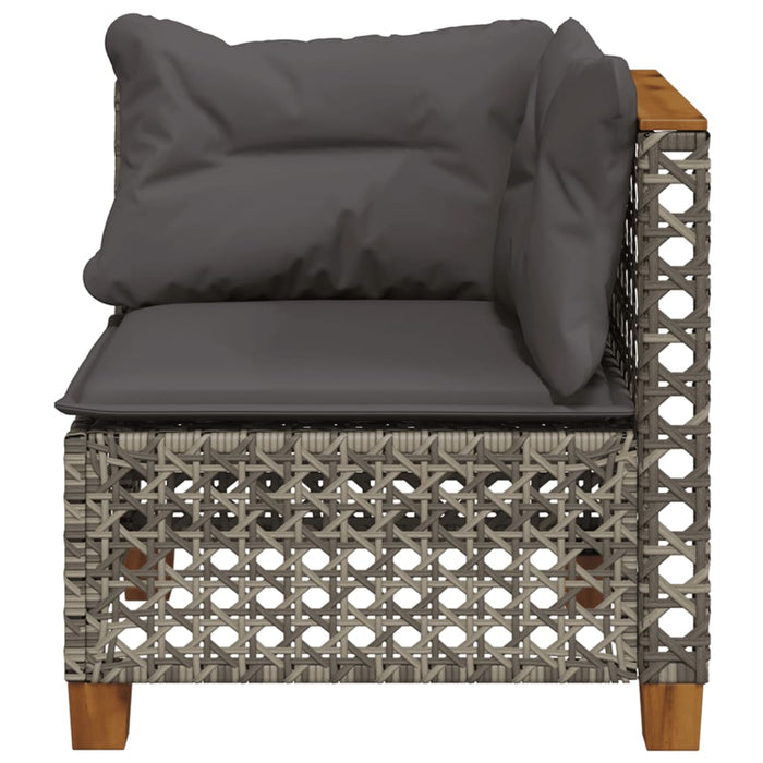 Garden Sofa Corner With Cushions Grey Poly Rattan Tlpkxa