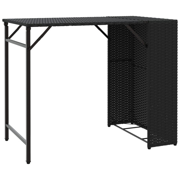 5 Piece Garden Dining Set Foldable Black Poly Rattan Tlpkaa