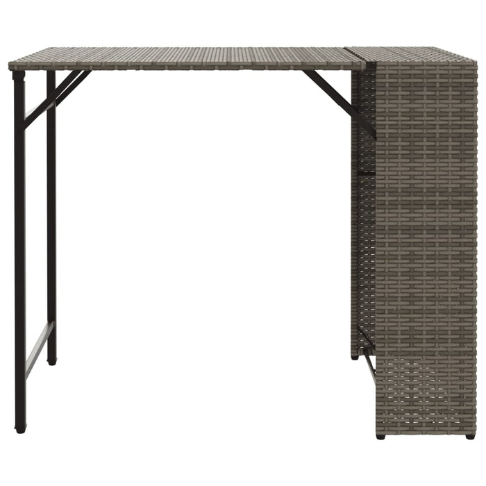 5 Piece Garden Dining Set Foldable Grey Poly Rattan Tlpkal