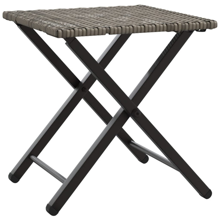 5 Piece Garden Dining Set Foldable Grey Poly Rattan Tlpkal