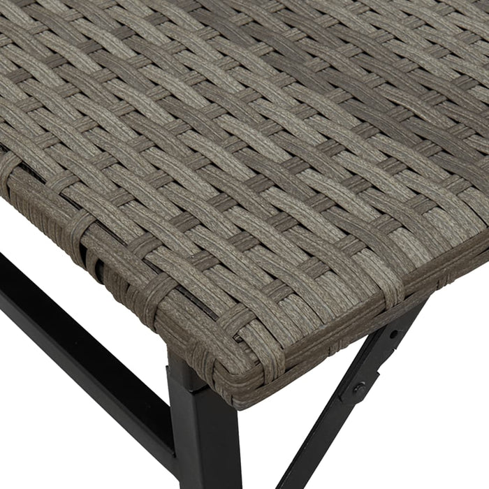 5 Piece Garden Dining Set Foldable Grey Poly Rattan Tlpkal