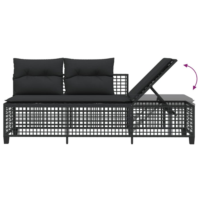 3 Piece Corner Garden Sofa Set With Cushions Black Poly Rattan Tlpaaa