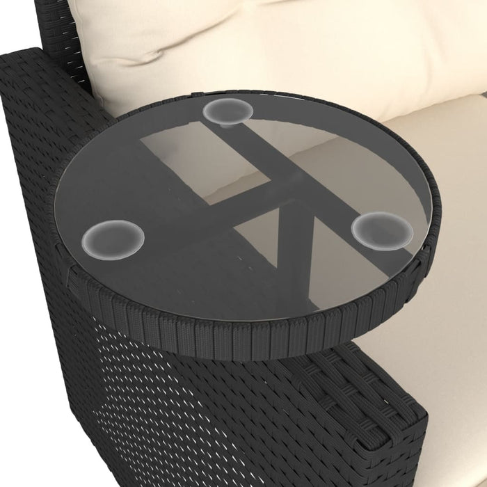 3 Piece Garden Sofa Set With Cushions Black Poly Rattan Tlpapi