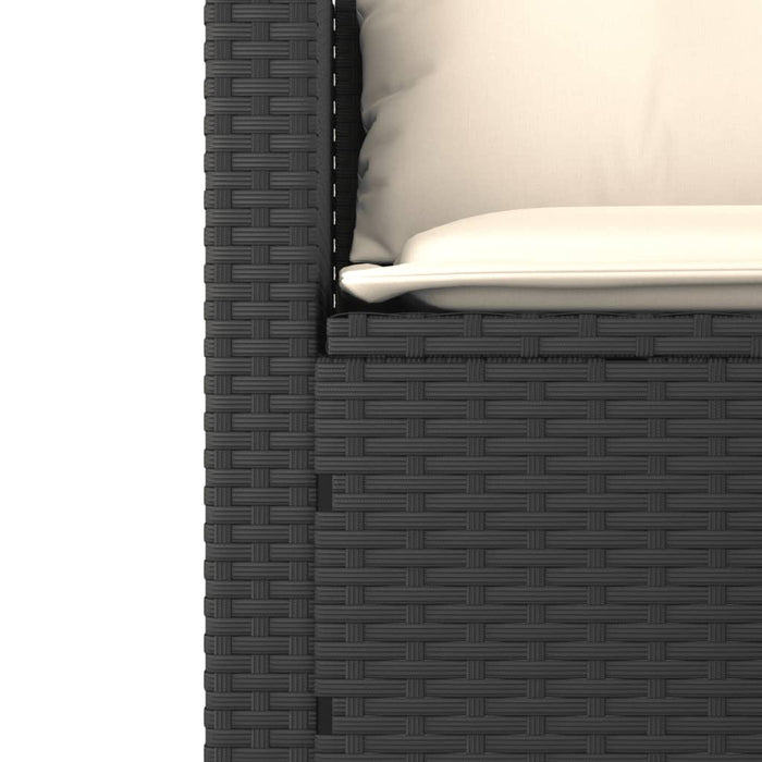 3 Piece Garden Sofa Set With Cushions Black Poly Rattan Tlpapi