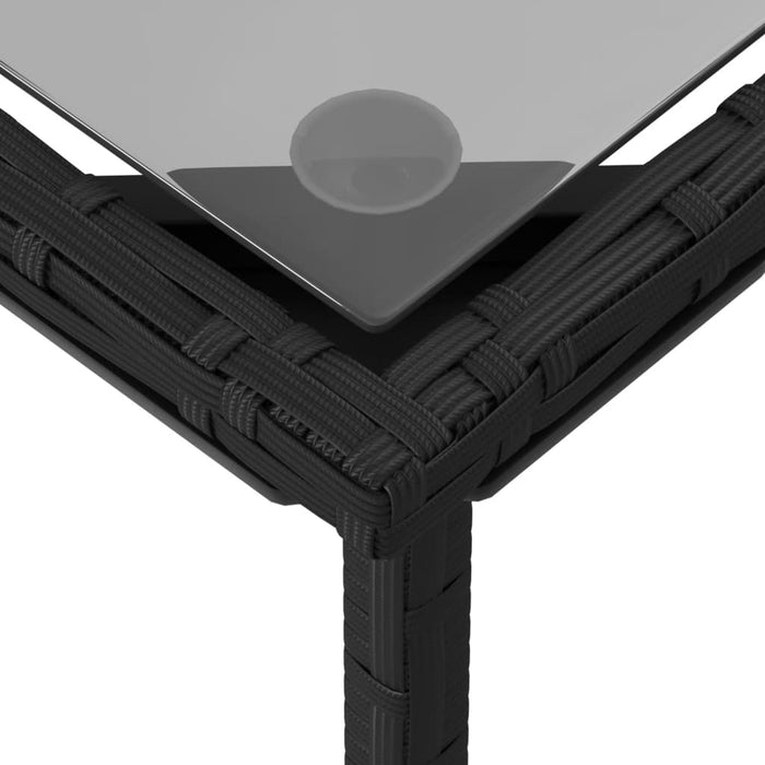 3 Piece Garden Sofa Set With Cushions Black Poly Rattan Tlpapi