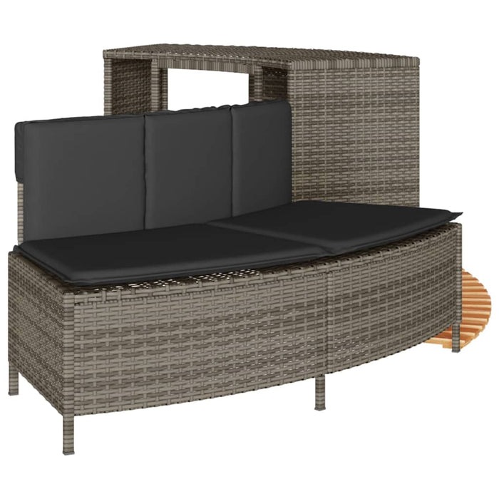 Hot Tub Surround Grey Poly Rattan And Solid Wood Acacia Tlplot