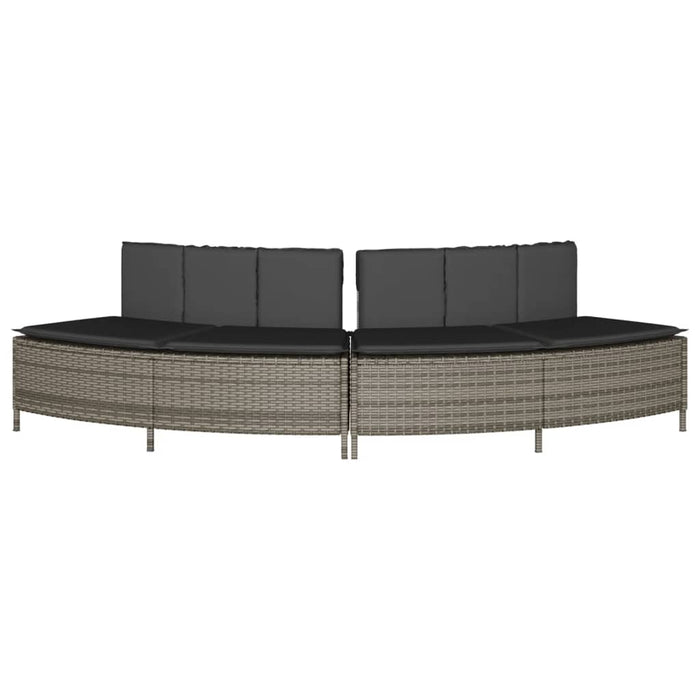 Hot Tub Benches With Cushions 2 Pcs Grey Poly Rattan Tlploi