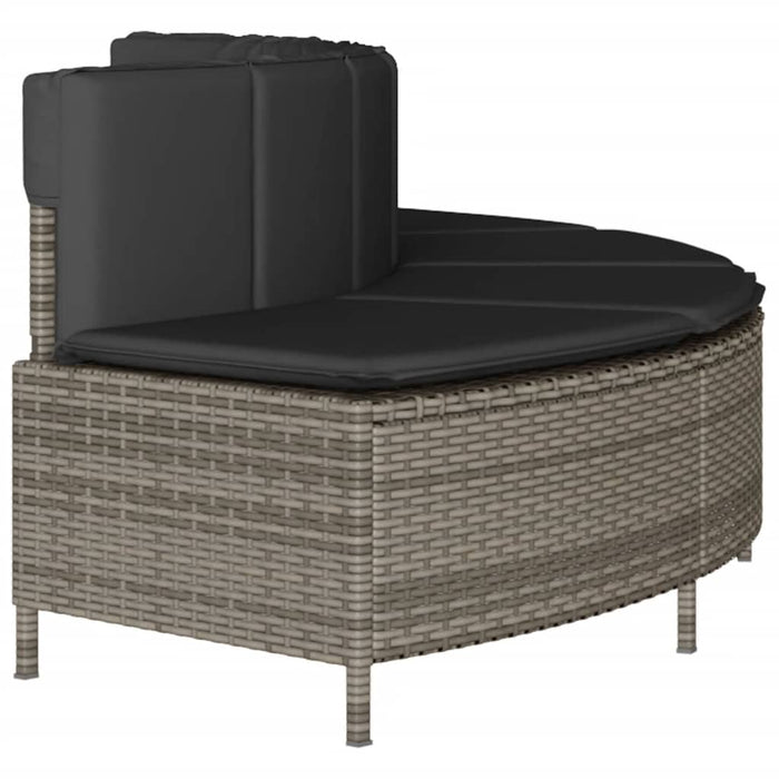 Hot Tub Benches With Cushions 2 Pcs Grey Poly Rattan Tlploi