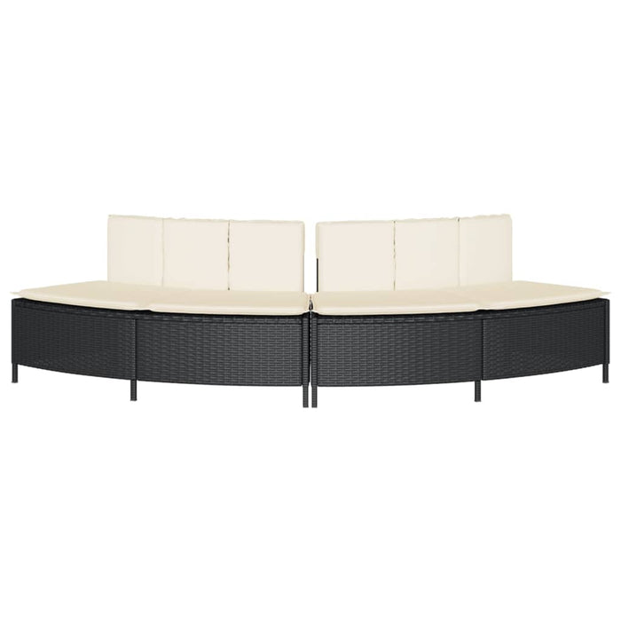 Hot Tub Benches With Cushions 2 Pcs Black Poly Rattan Tlplon