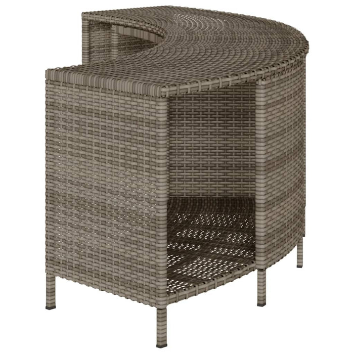 Storage Shelves For Hot Tub 2 Pcs Grey Poly Rattan Tlplok