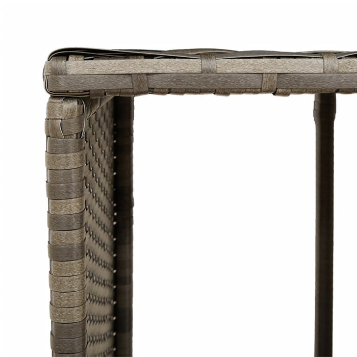 Storage Shelves For Hot Tub 2 Pcs Grey Poly Rattan Tlplok