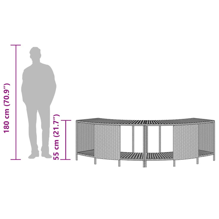 Storage Shelves For Hot Tub 2 Pcs Grey Poly Rattan Tlplok