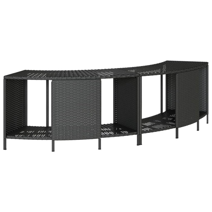 Storage Shelves For Hot Tub 2 Pcs Black Poly Rattan Tlplxb