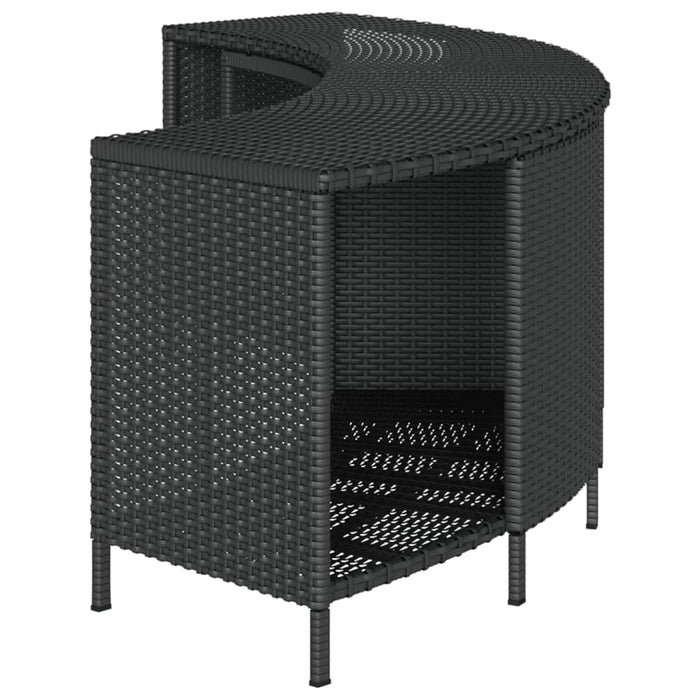 Storage Shelves For Hot Tub 2 Pcs Black Poly Rattan Tlplxb