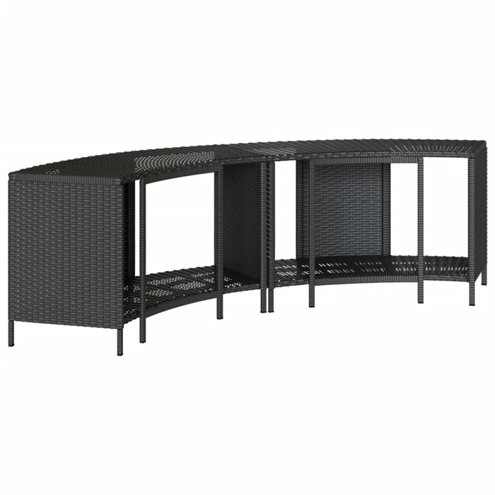 Storage Shelves For Hot Tub 2 Pcs Black Poly Rattan Tlplxb