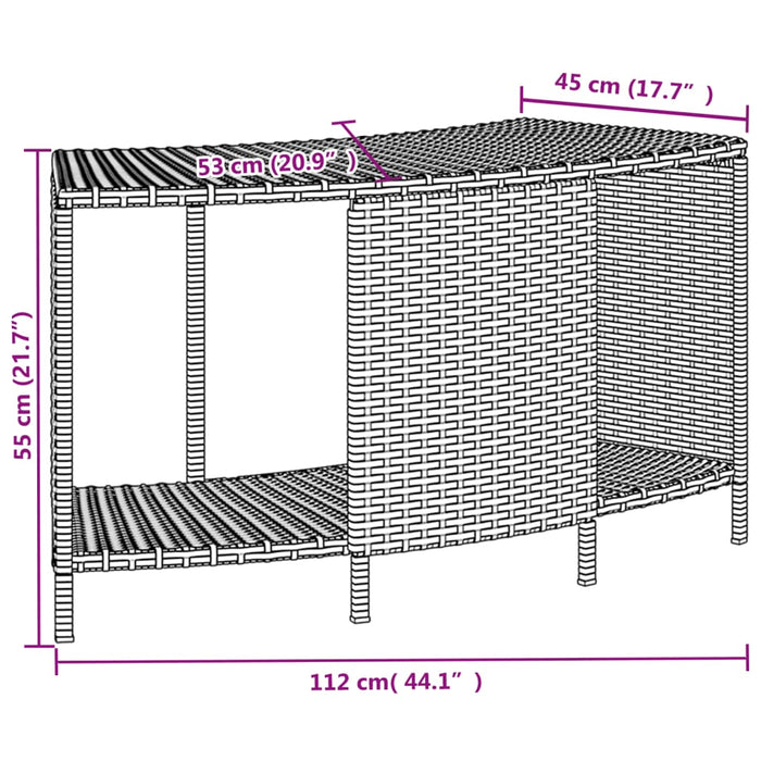 Storage Shelves For Hot Tub 2 Pcs Black Poly Rattan Tlplxb